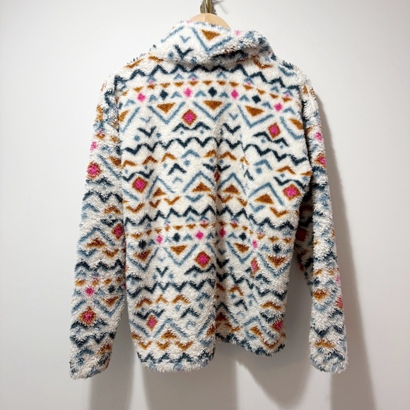 Eddie Bauer Plush 1/4 Zip Pullover Fuzzy Fleece Jacket Size Large Southwest Soft - Picture 4 of 12